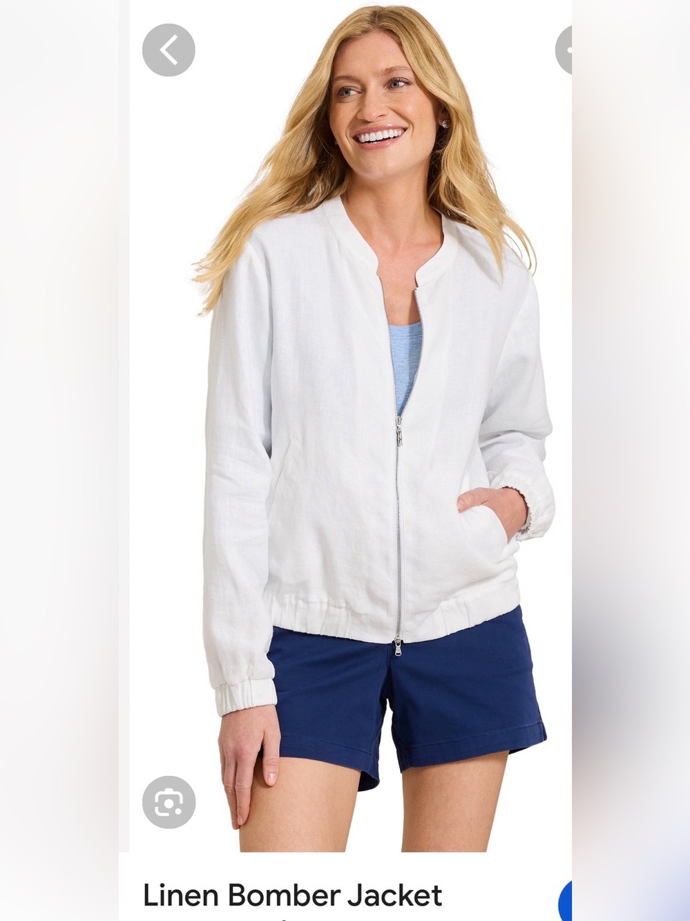 Tommy Bahama White Two Palms Bomber Jacket Small